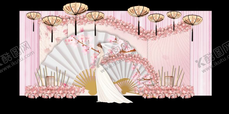 编号：70581606270917333132【酷图网】源文件下载-粉色婚礼主题舞台