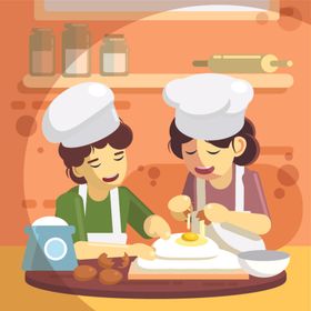 餐饮烹饪主题卡通插画