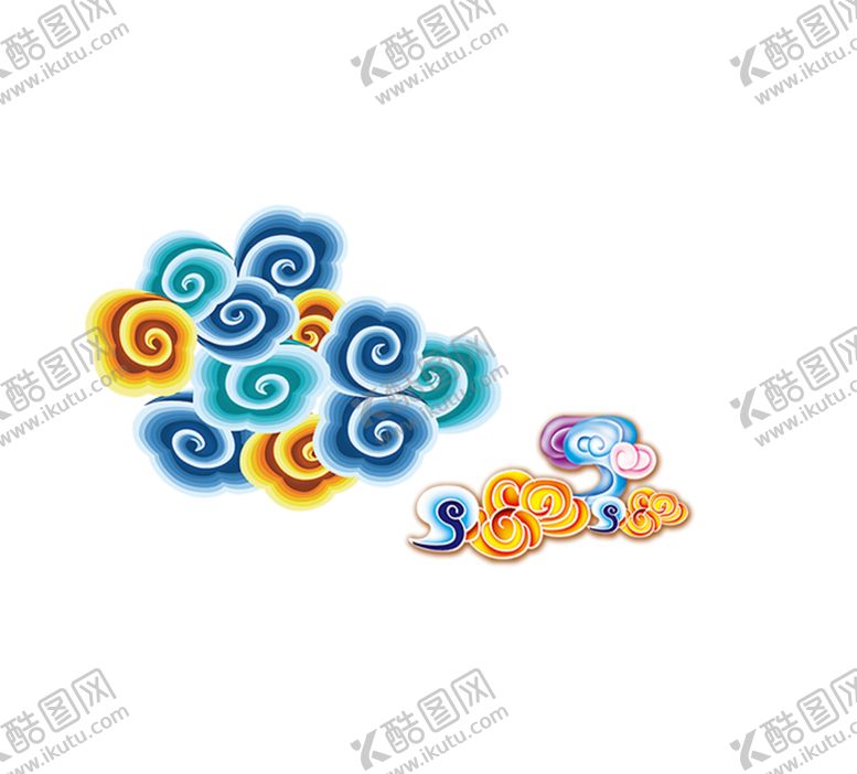 编号：77107309182220129187【酷图网】源文件下载-彩色祥云元素