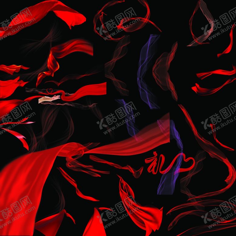 编号：54669607082222184577【酷图网】源文件下载-红绸飘带