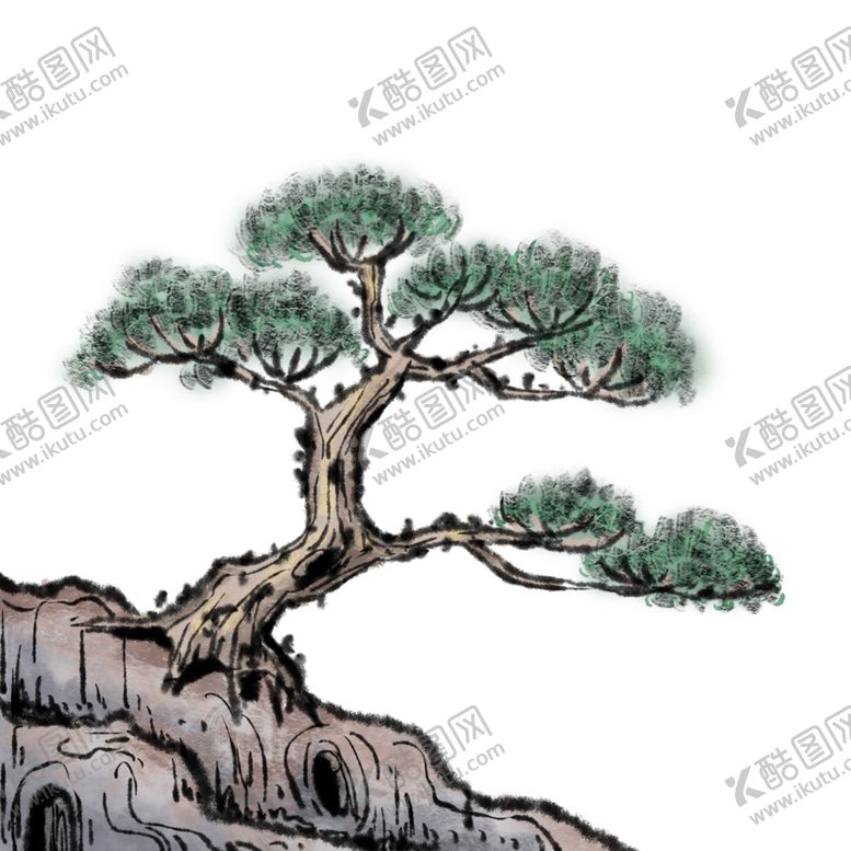 编号：41101509191429222346【酷图网】源文件下载-水墨松树