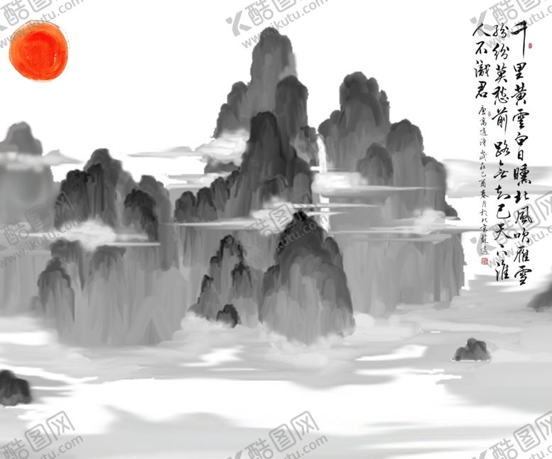 编号：34371710120818144031【酷图网】源文件下载-中国风三联画