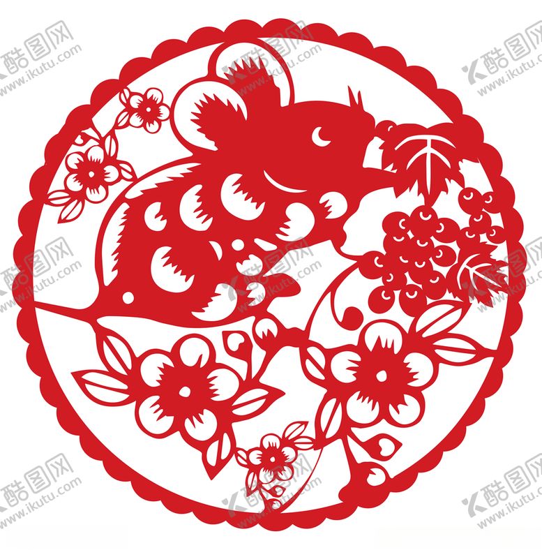 编号：40685310221427261333【酷图网】源文件下载-鼠年窗花