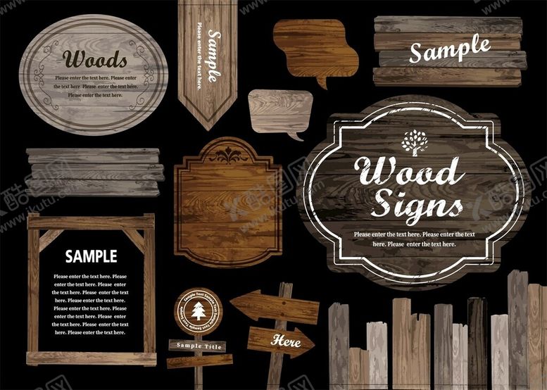 编号：66423404040410216242【酷图网】源文件下载-复古木质标牌展示