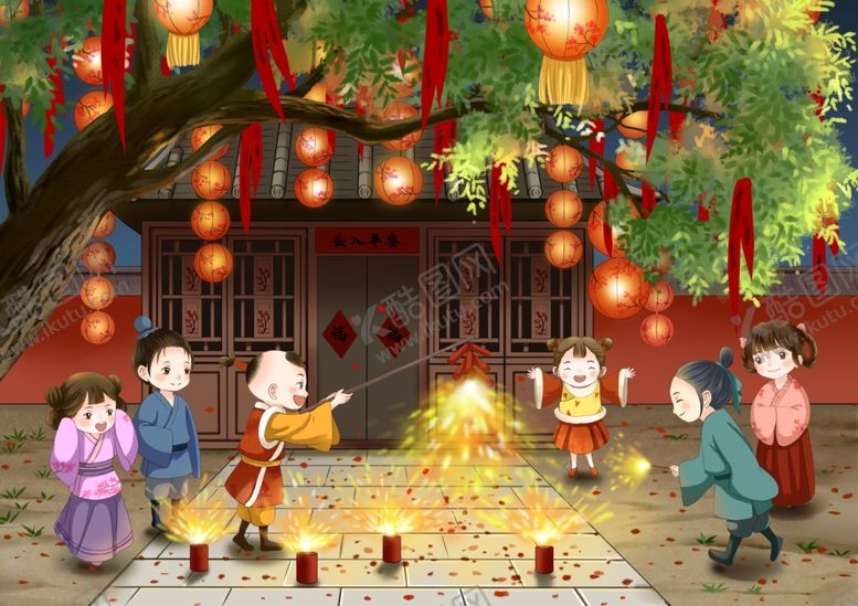 编号：98793601201811138361【酷图网】源文件下载-放烟花的孩子们