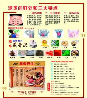 泥灸养生按摩保健海报