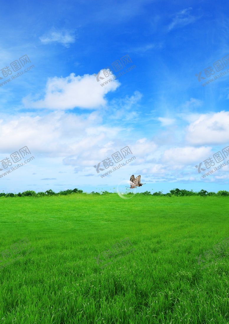 编号：34254606262055419039【酷图网】源文件下载-蓝天白云草地