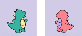 两只小恐龙