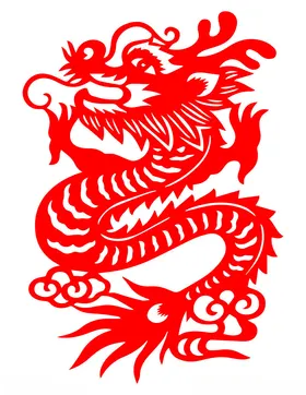 剪纸龙新年快乐作品中国