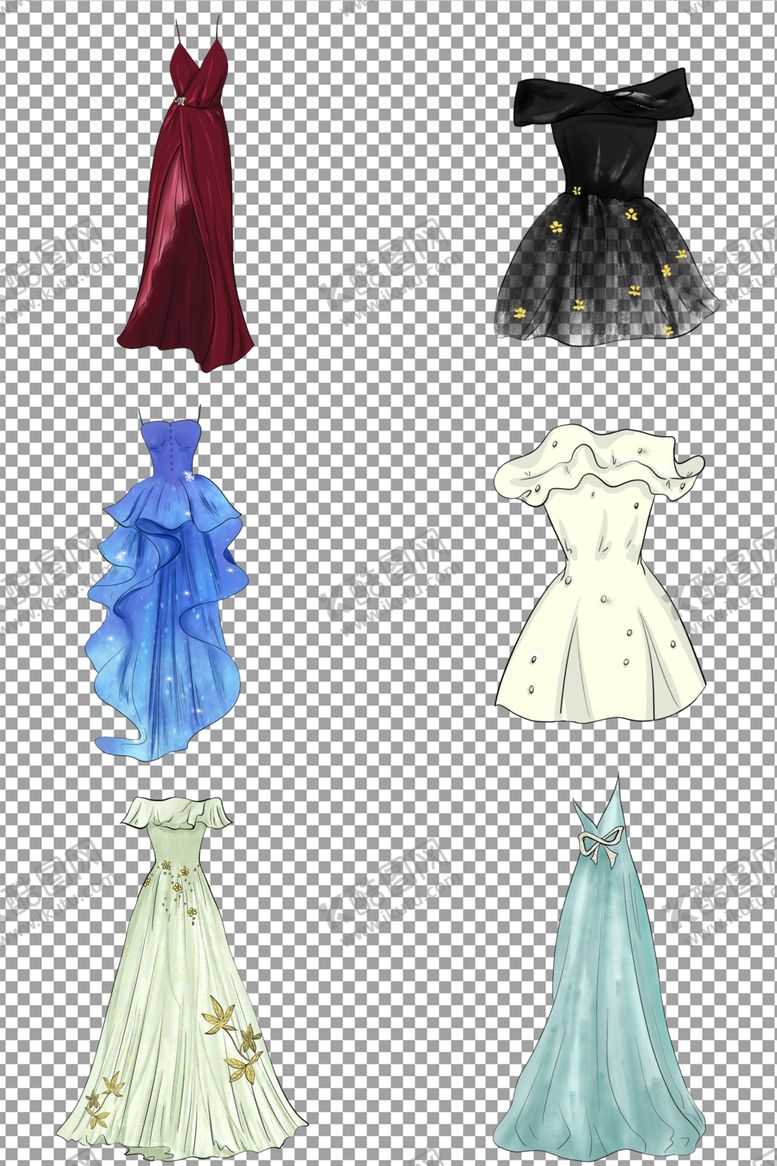 编号：84967705040947017505【酷图网】源文件下载-手绘婚纱礼服