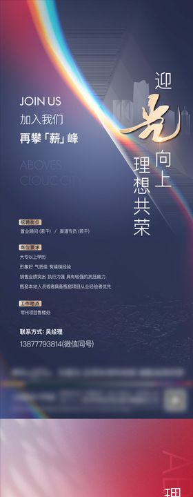 地产置业顾问招聘海报