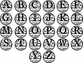 复古风格英文字母图案