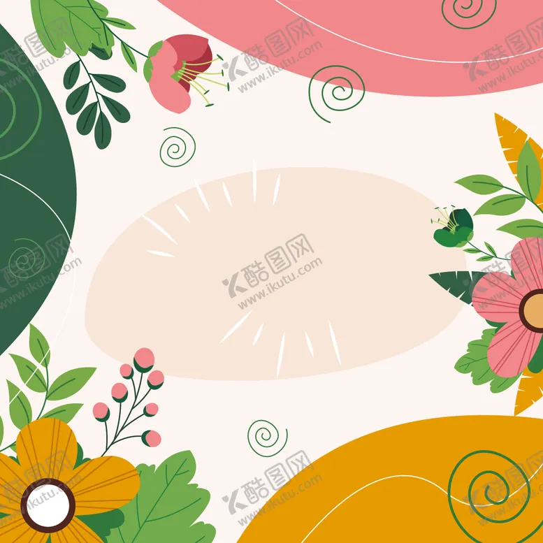 编号：27648509232004550528【酷图网】源文件下载-几何植物背景