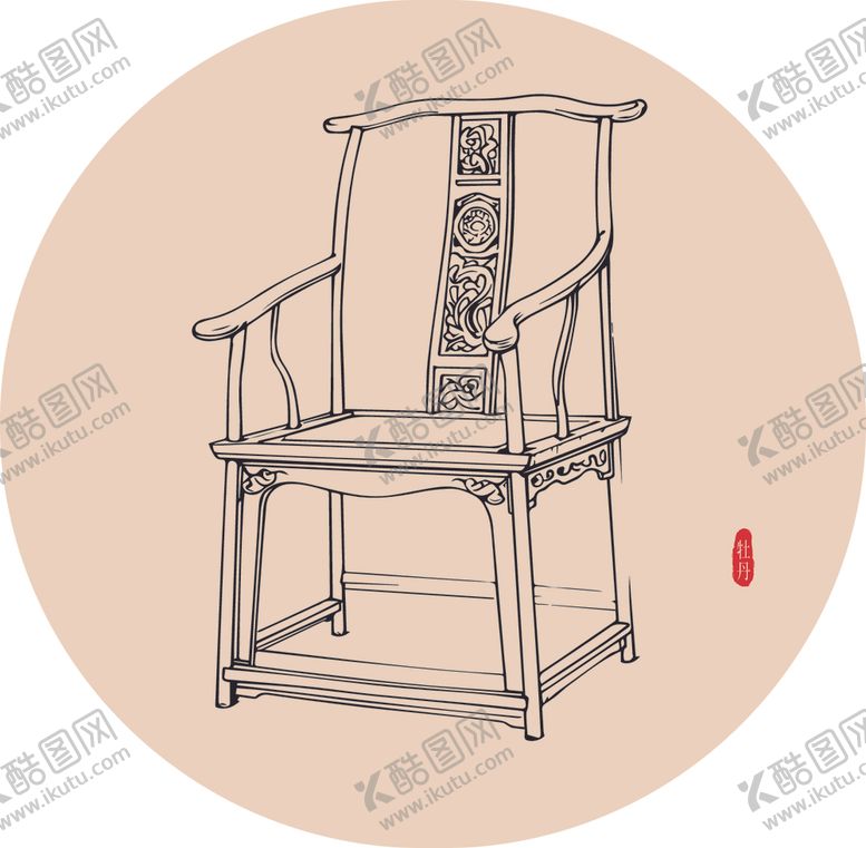 编号：54157302142129364358【酷图网】源文件下载-正式椅子家具手绘国潮素材
