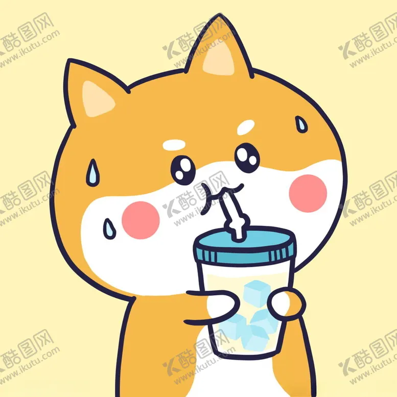 小狗喝奶茶夏天