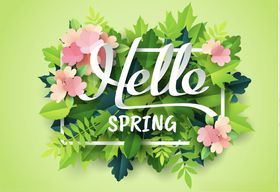 你好春天花卉装饰图