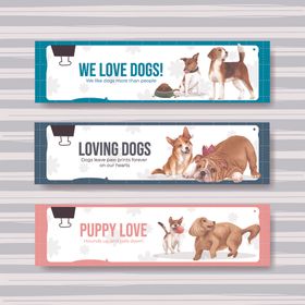 狗狗主题可爱标语卡片