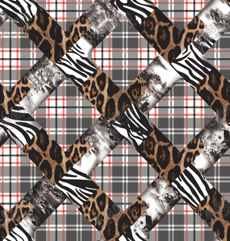 编号：73935809291914077198【酷图网】源文件下载-大牌花型格子豹纹