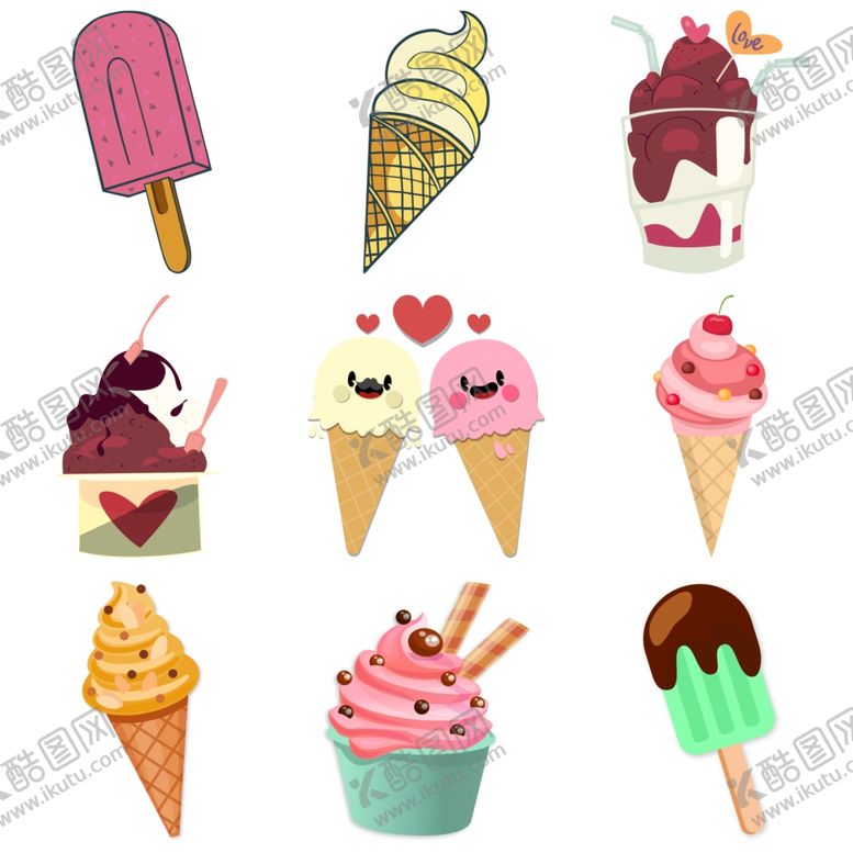 编号：49043509191245328738【酷图网】源文件下载-卡通冰淇淋