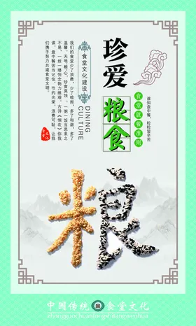 食堂标语光盘行动海报学校餐厅节约粮海报