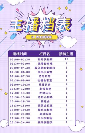 主播时间表