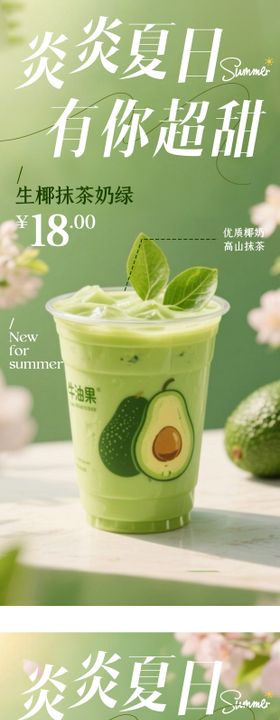 夏日奶茶新品上市促销海报