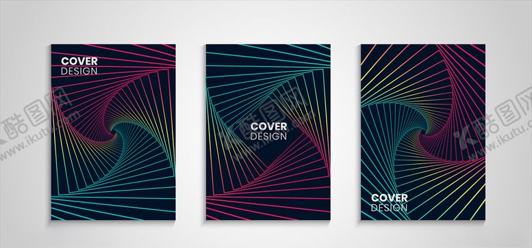 编号：44600010170302526608【酷图网】源文件下载-线条波纹卡片