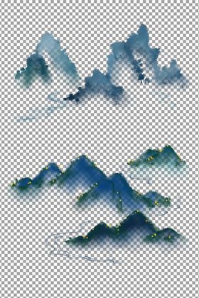 中国风山水水墨画