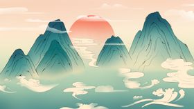 国潮插画背景
