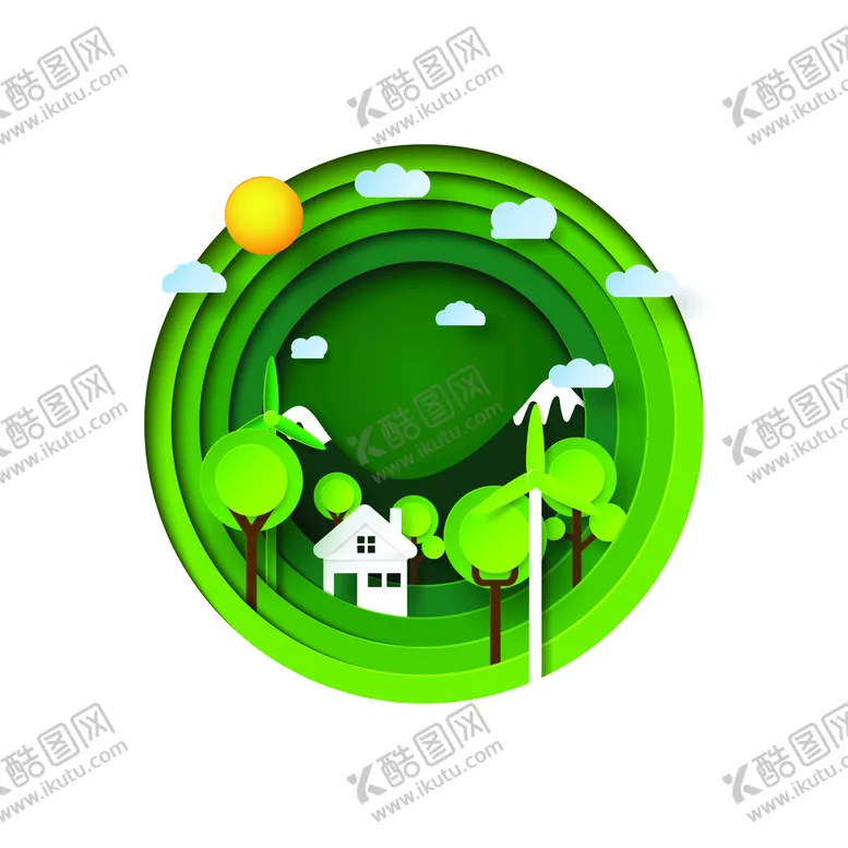 编号：88057511210439214390【酷图网】源文件下载-剪纸风插画