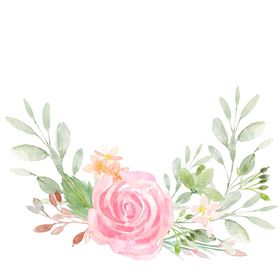 水彩花卉插画圈免扣