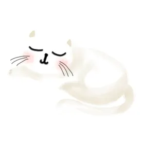 手绘卡通猫图片素材风格插画