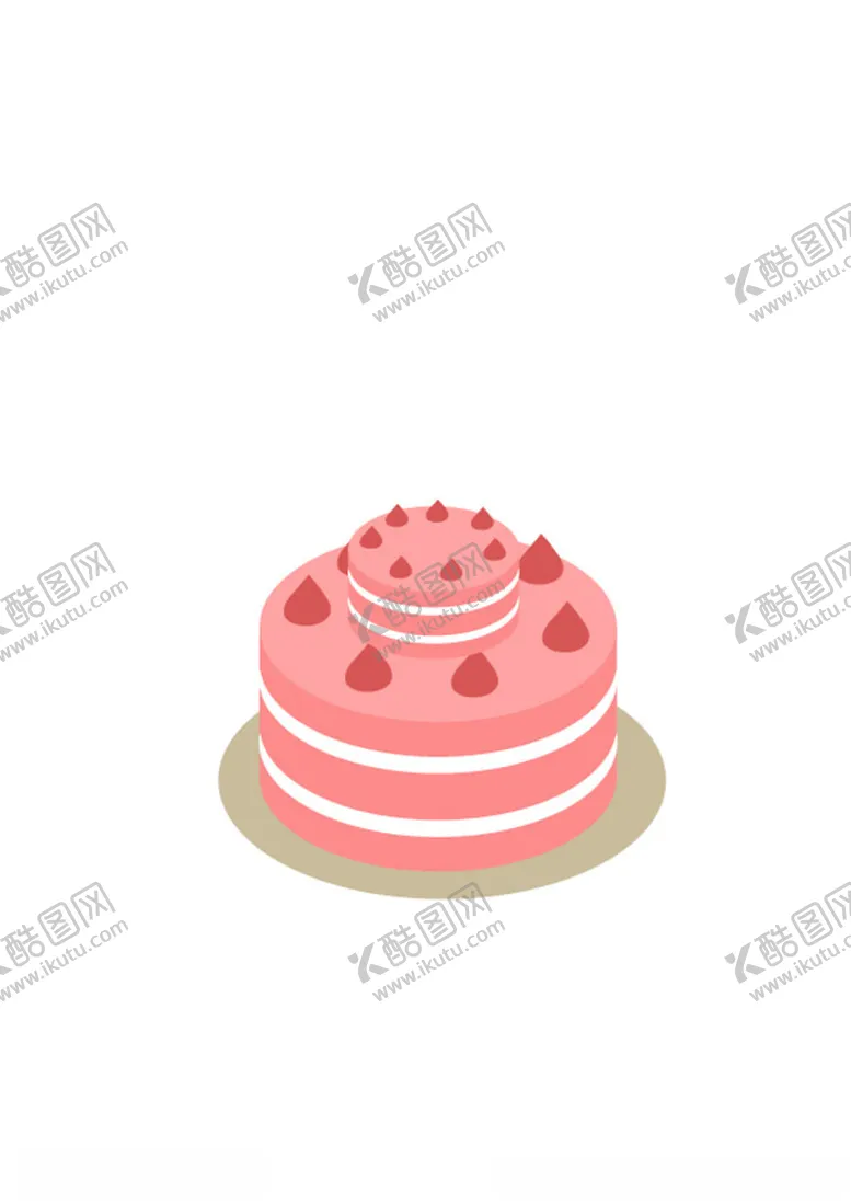 编号：87120202180157155572【酷图网】源文件下载-可爱插画圆形草莓蛋糕甜品免抠