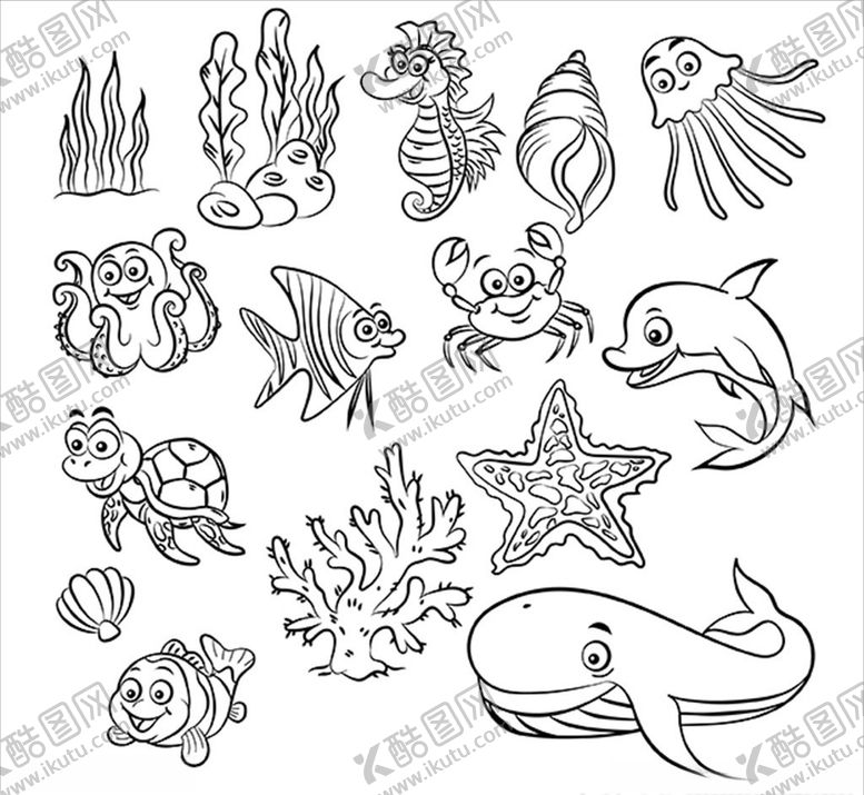 编号：66136710011158361909【酷图网】源文件下载-动物线描画