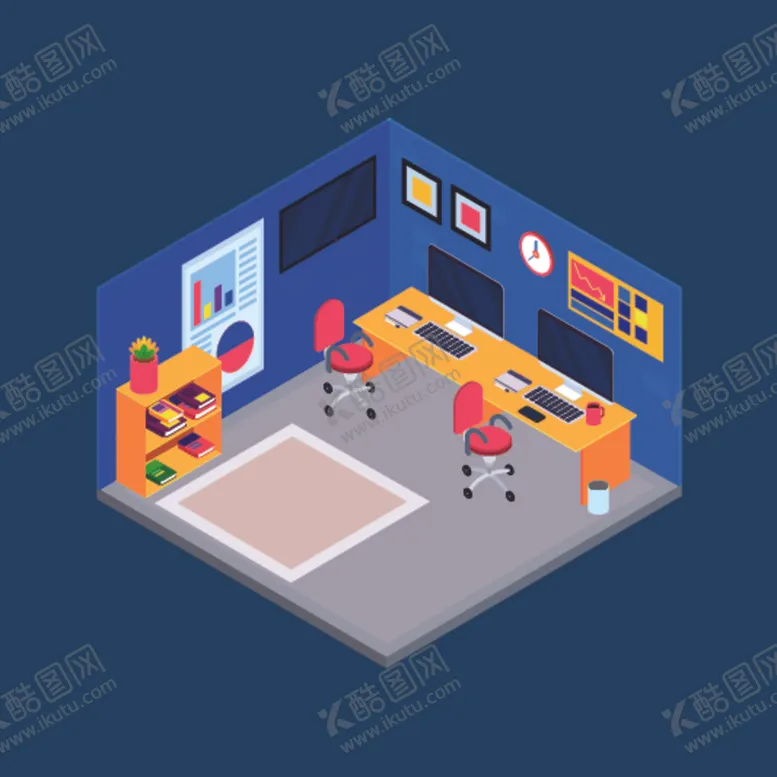编号：80921506231435139205【酷图网】源文件下载-高端商务办公扁平化矢量插画
