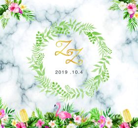 大理石背景板姓氏牌