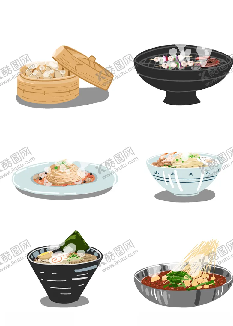 编号：49869406280604153549【酷图网】源文件下载-立冬冒热气食物火锅拉面烧烤意粉