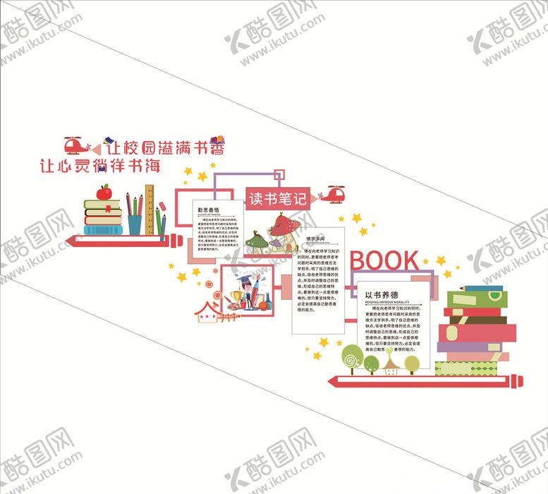 编号：58798305100014575001【酷图网】源文件下载-书香校园文化墙