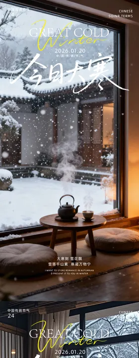 大寒节气海报