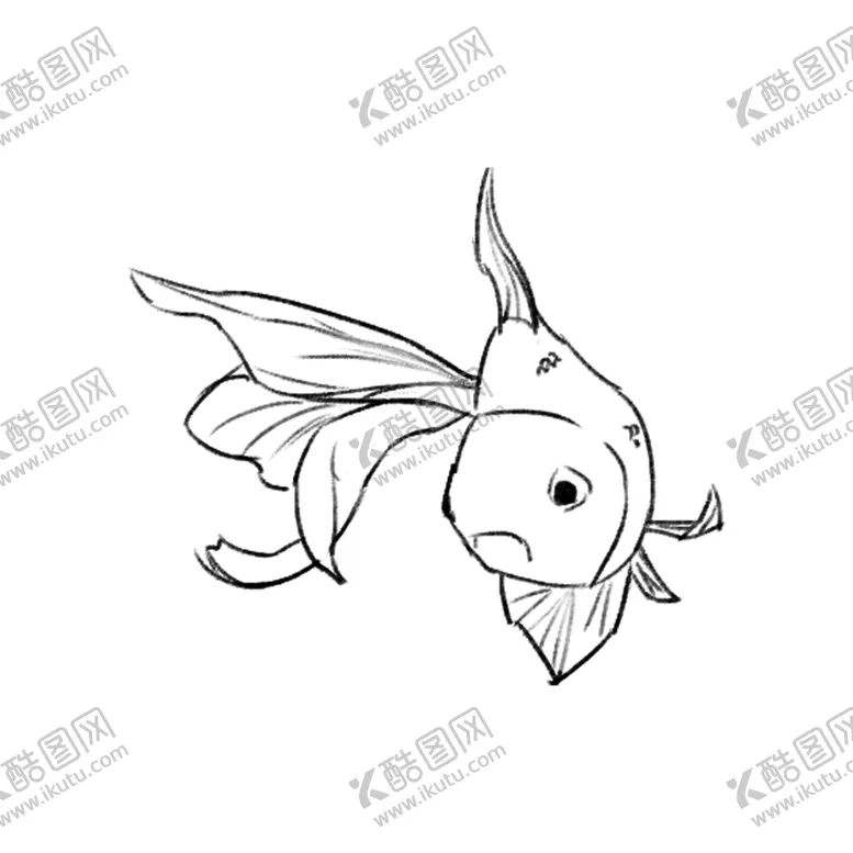 编号：74742607012321483171【酷图网】源文件下载-金鱼线稿