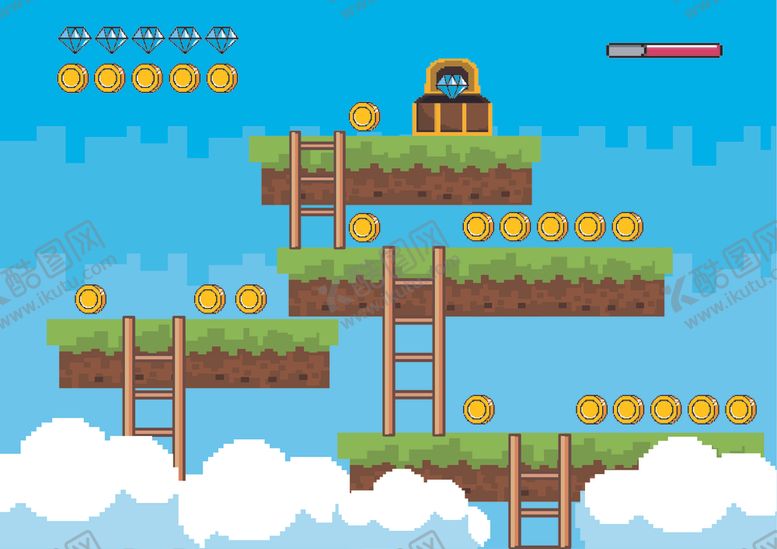 编号：67008309151427335042【酷图网】源文件下载-复古像素风游戏场景插画