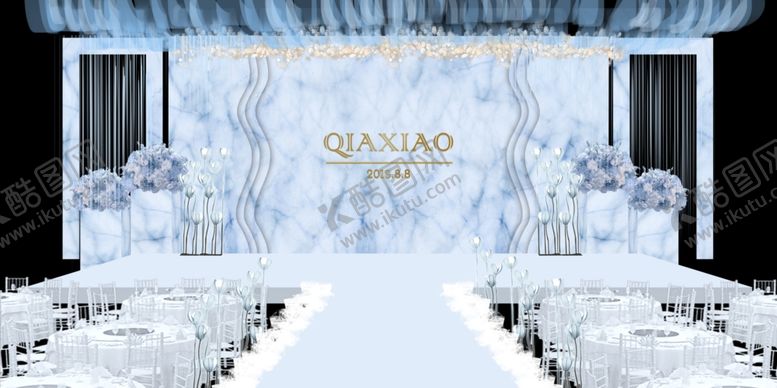 编号：77187105150035355556【酷图网】源文件下载-浅蓝色婚礼