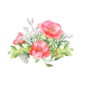 水彩植物花朵装饰
