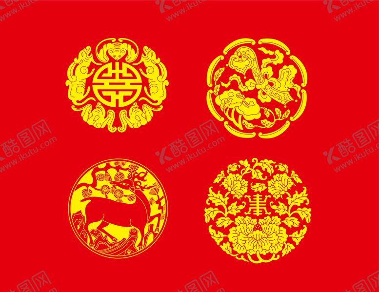 编号：03126809151553157941【酷图网】源文件下载-中国风中式素材纹理矢量窗花国潮