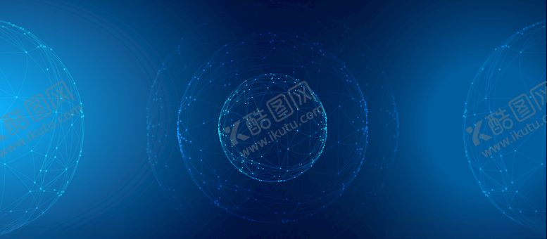 编号：12941810310121291166【酷图网】源文件下载-科技线条球信息技术蓝色背景