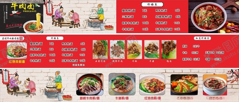 编号：49580512012045285801【酷图网】源文件下载-粉面价目表灯箱