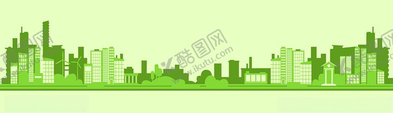编号：11248802200528105335【酷图网】源文件下载-绿色城市剪影背景