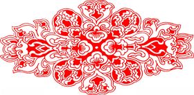 红色对称花纹图案设计