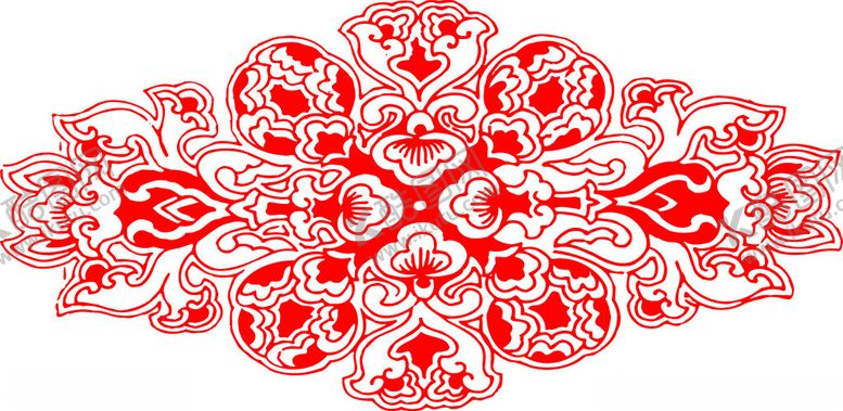 编号：10746504250142468206【酷图网】源文件下载-红色对称花纹图案设计