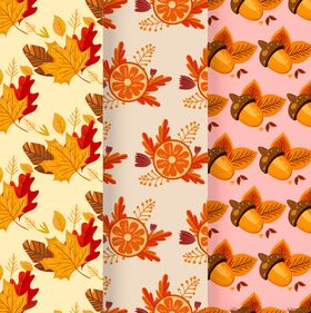 秋季树叶小鸟图案布料